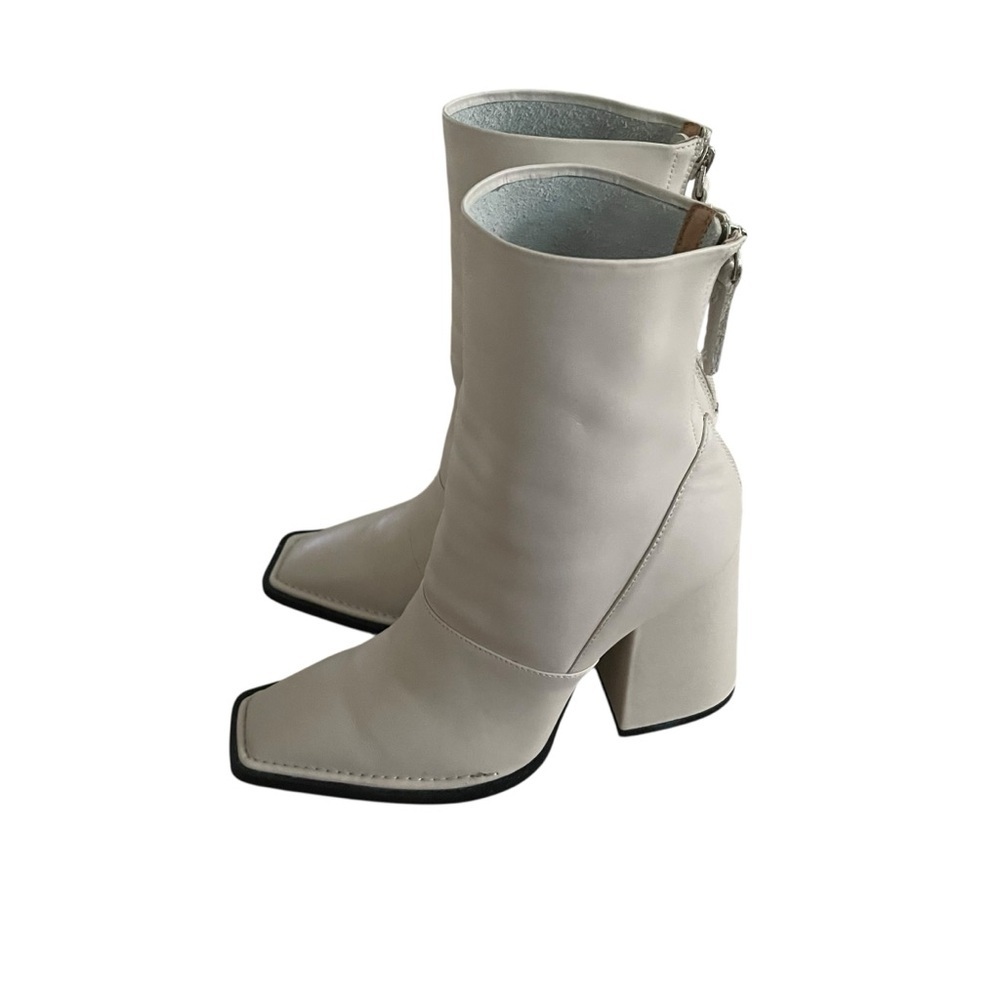 Alias Mae Eden Women's Leather Ankle Zip Block Heel Boots Size 7.5 - Picture 4 of 11